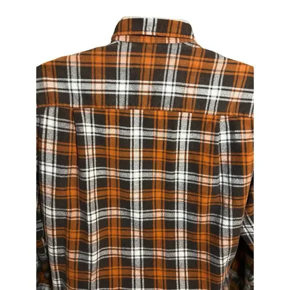 VTG Windbreaker Brand Plaid Flannel L/S Button Up Shirt Grunge Size Large - Picture 6 of 10